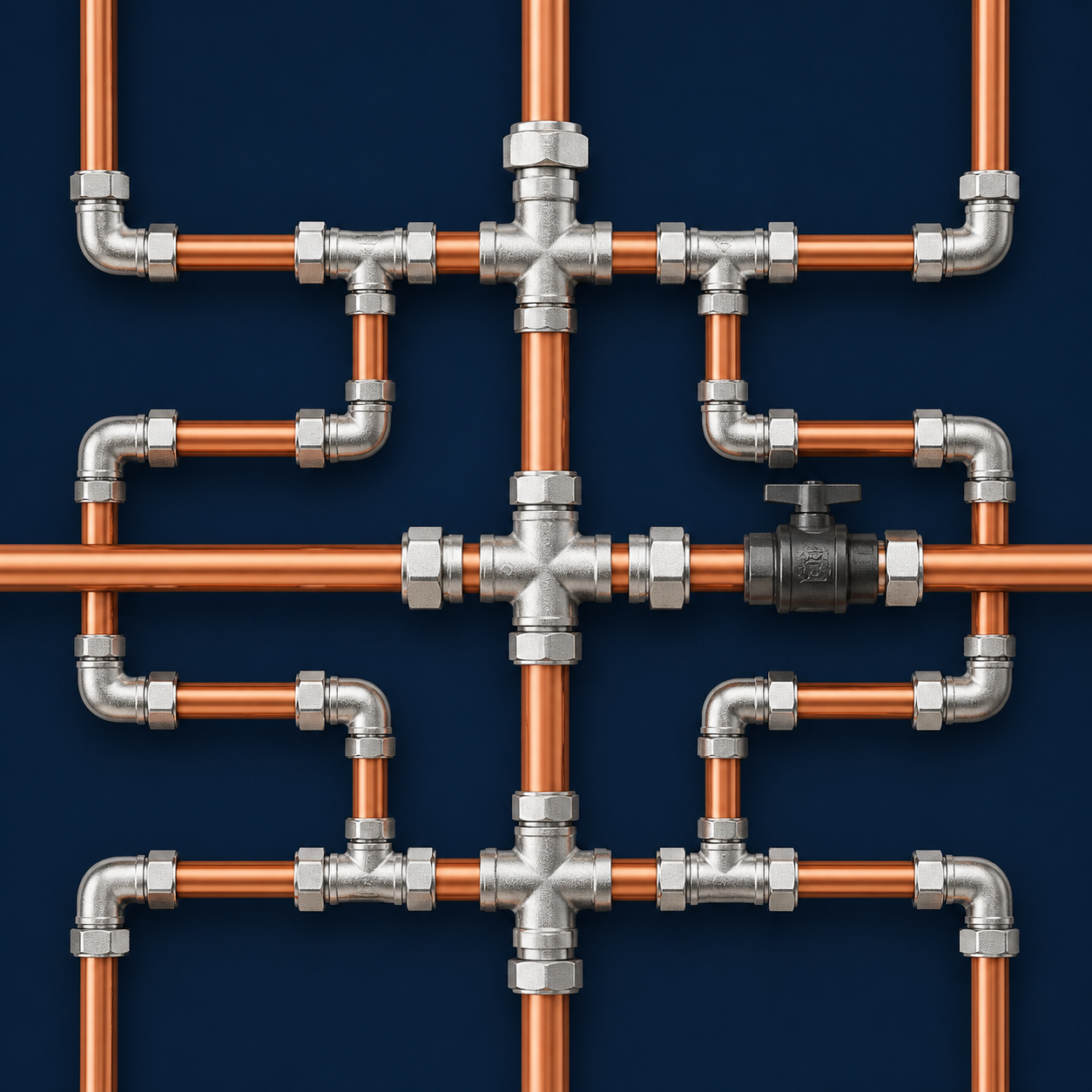 Whole-home copper repipe junction